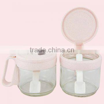 Glass Kitchen Seasoning Box Condiment Dispenser Set With Spoons photo-4