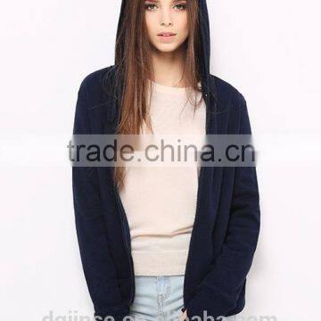 The winter ladies warm fleece leisure wholesale plain zip up flocking to thicken custom with thumb hole blank hoodies for women