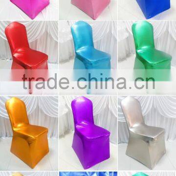 16 Color Bronzing Shine Elastic Spandex Banquet Chair Cover For Wedding Use 100PCS MOQ