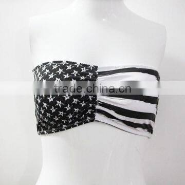 Sexy strapless Bandeau top bra with flag print