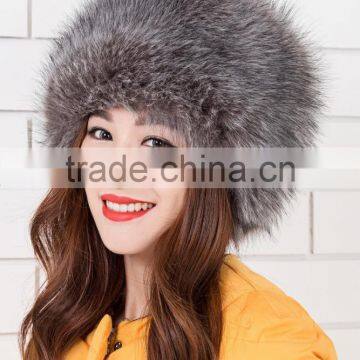 high-grade winter/autumn warm thick Russia Mongolia flat-topped faux fox fur hat