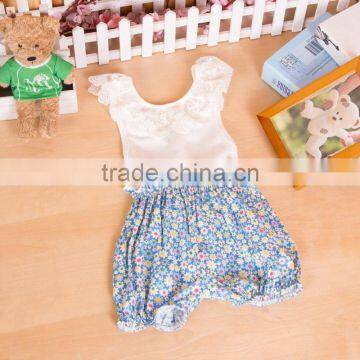 Importing Baby Clothes From China Summer Toddler Floral Bodysuit Lace Baby Romper photo-4
