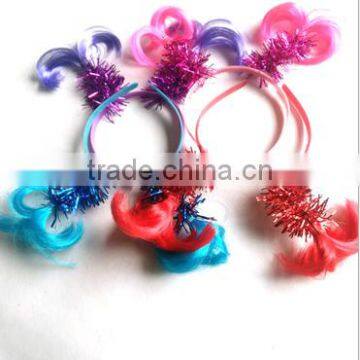 Diy Handwork Colorful Feather Hairband Cheap Feather Plastic Elastic Hair Jewelry for 2016 Christmas Promotion Gifts photo-2