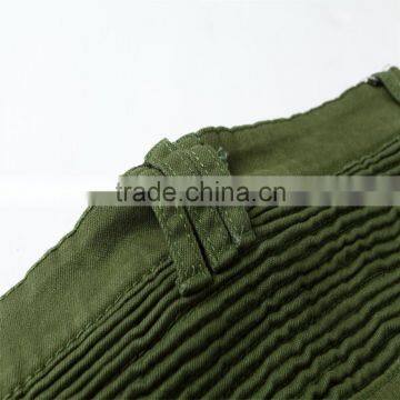 2016 New Men's Fashion Jeans Green Jeans Male Personality Folds Comfortable Hotsale Biker Jeans photo-6