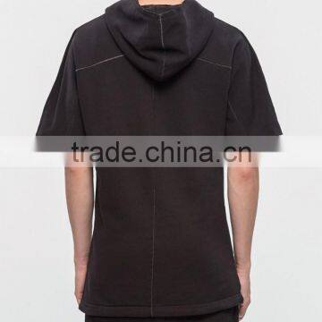 2017 Custom Men's Black Plain Short Sleeve Hoodie photo-4
