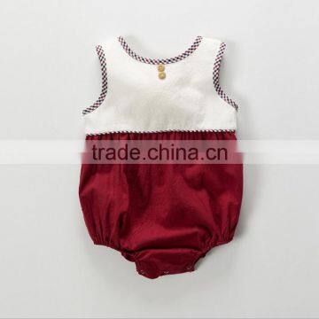 Wholesale Sleeveless Summer Cotton Clothes Baby Girl Wine Mix Romper Baby Playsuits