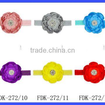 Wholesale Remake Photo Props Fabric Flashing Gray Bulk Flower With Diamond Newborn Baby Girl Elastic Florla Headband Accessories photo-6