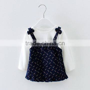 S60736B Kids Clothes Dress Long Sleeve T-shirt Two Pieces photo-2