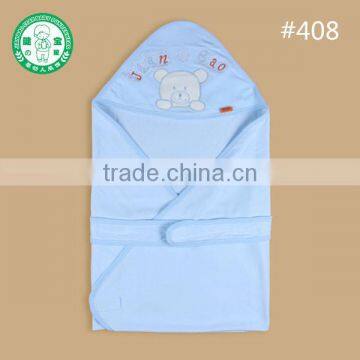 No.408/ 100% cotton bear hooded embroider baby towel blanket