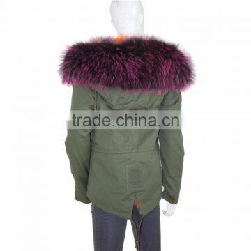 Myfur Popular Ladies Parka With Real Fox Fur Lining and Dyed Raccoon Fur Trimed Hood photo-6