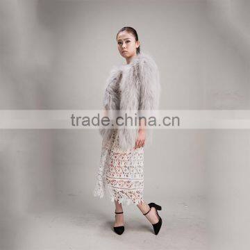 Myfur New Fashion Solid Color Luxury Knitted Raccoon Fur Coat for Women photo-2