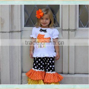 Kids clothing wholesale ruffle embroidery desgin outfit halloween hot girl colthes manufacturers photo