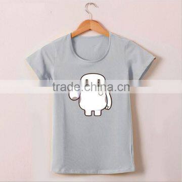 2015 women printing custom printed round neck t-shirt
