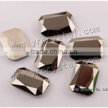 4627 Jet Hematite color 10*14mm, 13*18mm, 18*25mm, 18.5*27mm octagon glass stones foil backed