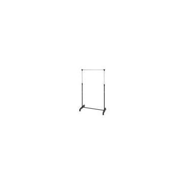 Single pole telescopic clothes rack