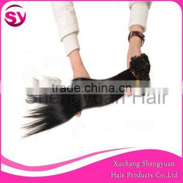 2015 Hot Selling Unprocessed Virgin Pre-bonded I-tip Hair Extension, Natural Black Straight Brazilian Remy Hair photo-4