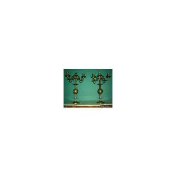 Antique Dutch bronze candelabra