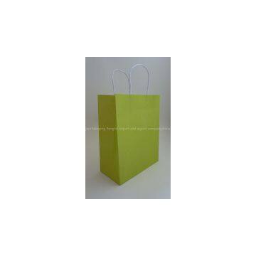 medium colored kraft paper bag-lemon Green