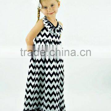 wholesale factory summer chevron bohemian dress toddler baby cotton chevron beach wear dress children chevron dress MC6011901