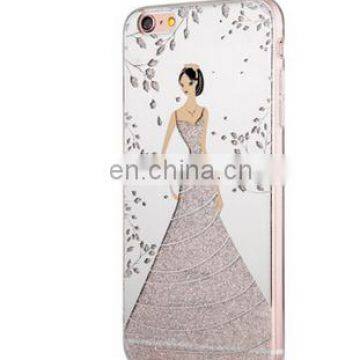 Wedding Dress Girl Design Shining Bling Crystal TPU+PC Phone Case IMD Mobile Accessories For IPhone 7 7 Plus photo-5