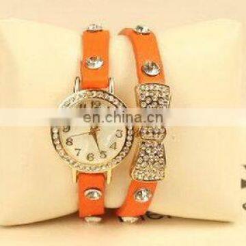 Hot Sell High Quality Rhinestone Bowknot Genuine Cow Leather Retro Watch Vintage Women Dress Watch photo-5