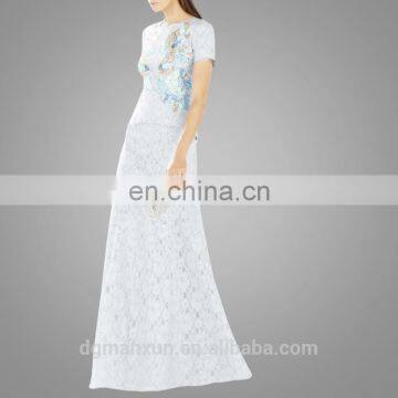 Lace Peplum Sequin Gown Womens Clothing 2016 Suit of Top and Dress Women Wear photo-2