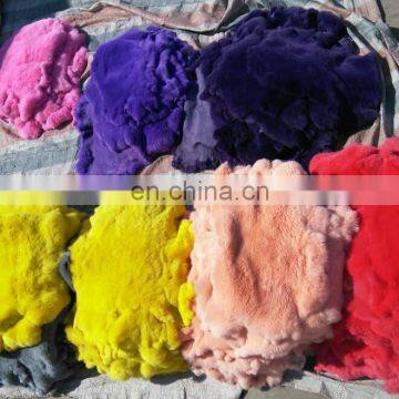 Factory wholesale raw or dyed color big and soft real rex rabbit fur rex rabbit skins