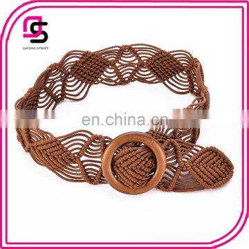 whlesale woman ladies trendy handmade braided wax rope waist belt