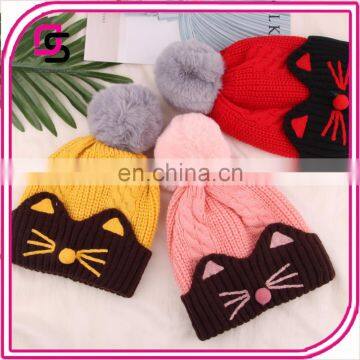 High quality cute baby caps soft kintted hats