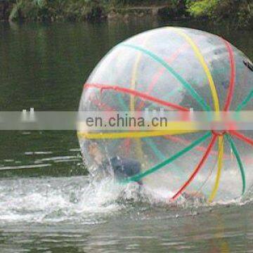 water walking ball with colored strips