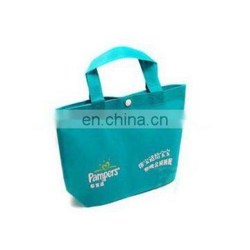 Blue non woven bag with button