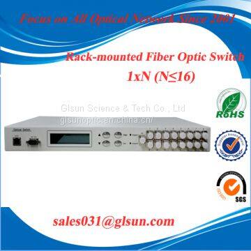 Rack 1×N(N≤16) Optical Switch Rack mount Multi-channel Fiber Optical Switch for FITL