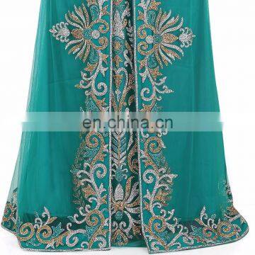 Luxury Golden And Silver Embroidery Beaded Moroccan Takchita Party Wear photo-6