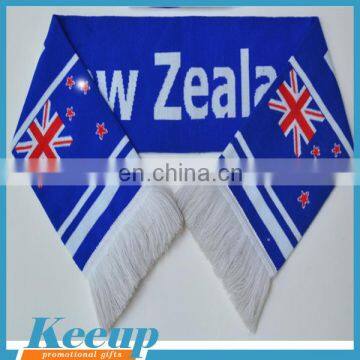 New zealand soccer fans embroidered scarf for promotional