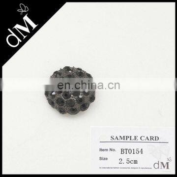 Wholesale black fancy crystal buttons/garment button types BT0154