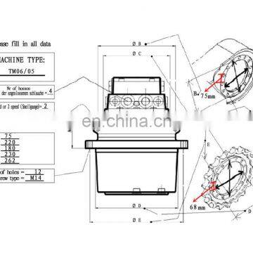 GM06VA TM06 travel motor with reduction gearbox for PC58UU-3 MM45T SK45