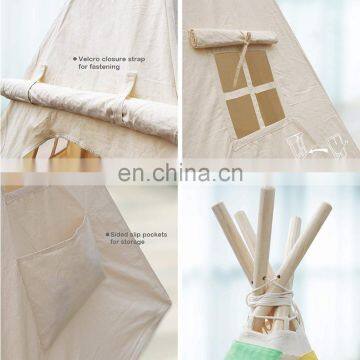 High Quality Children Play Tent Huge Indian Canvas Teepee Tent Kids Toy Tent With Window photo-6