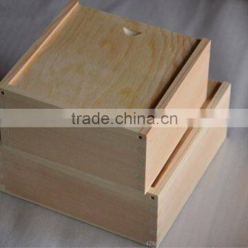 Accept OEM solid pine wooden gift packaging box,sliding lid gift boxes wooden