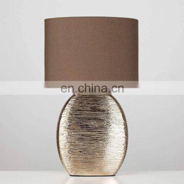 Japan Style Simple Custom Luxury Gold Indoor Lighting Ceramic Base Royal Antique Brown Bedside Lamps for Hotel photo-4