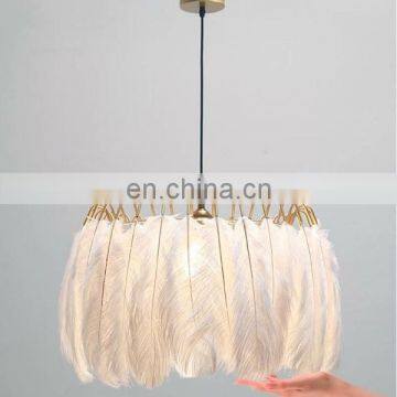 White Feather Pendant Lighting Kitchen Lighting Pendant Hanging Chandelier Modern Lamp Led Pendant Lights photo-6