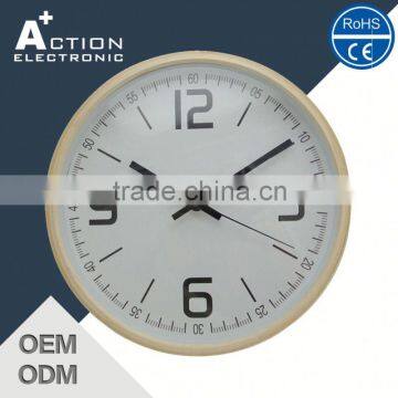 Fast Production Highest Level Wood Glass Wall Clock