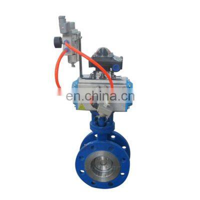 Bundor 2021 new 6 inch Pneumatic triple eccentric flange butterfly valve for water