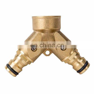 Brass Hose Pipe Tool 2 Way Connector 2 Way Tap Garden Hoses Pipes Splitters