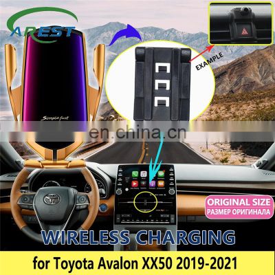 Car Mobile Phone Holder for Toyota Avalon 50 XX50 2019 2020 2021 Stand Bracket Wireless Charging Accessories for iphone Huawei