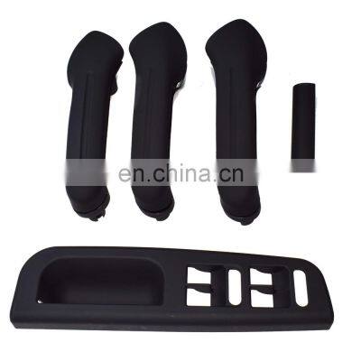 Set of 5 Black Interior Door Grab Handle Cover Switch Bezel Trim For VW Golf MK4