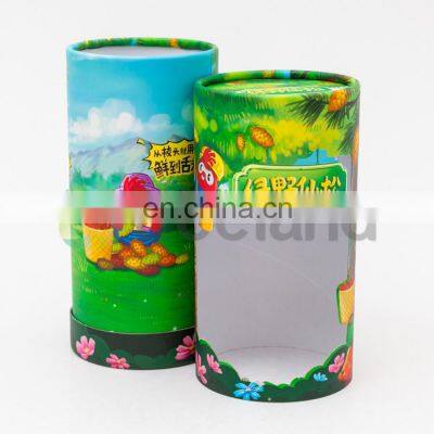 Custom Recycled Cylinder Side-window Bottle Paper Tube Packaging