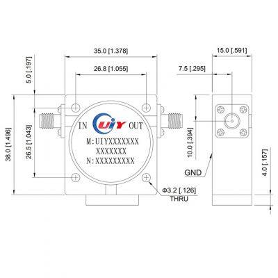 Optional Frequency Range 700-5000MHz RF Isolator Coaxial Ferrite Isolator for 3G 4G 5G Mobile Communication photo-4
