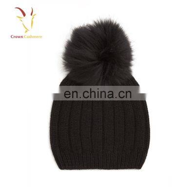 Crochet Kids Hats Wholesale Baby Beanie Hat With Fur Boll photo-4
