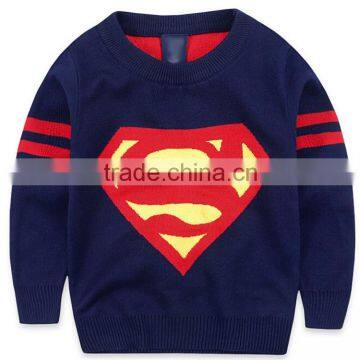 Stylish Super man pattern Knitted Clothing children sweater Pullover                        
                                                                                Supplier's Choice