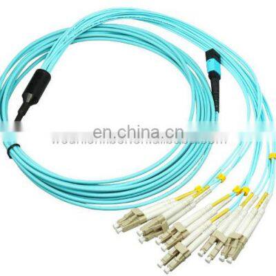 Fiber Optic Patch Cord 12 Core MPO to LC Female Male Fiber Patchcord Multi Mode OM3 Mtp Fiber Jumper